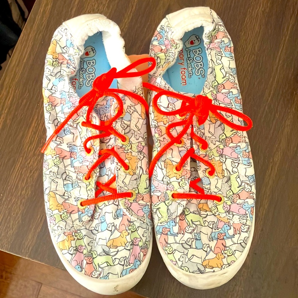 🐶 Bob’s from Sketcher’s Memory Foam Dog Design Lace-up Sneakers 🧡 Sz 11